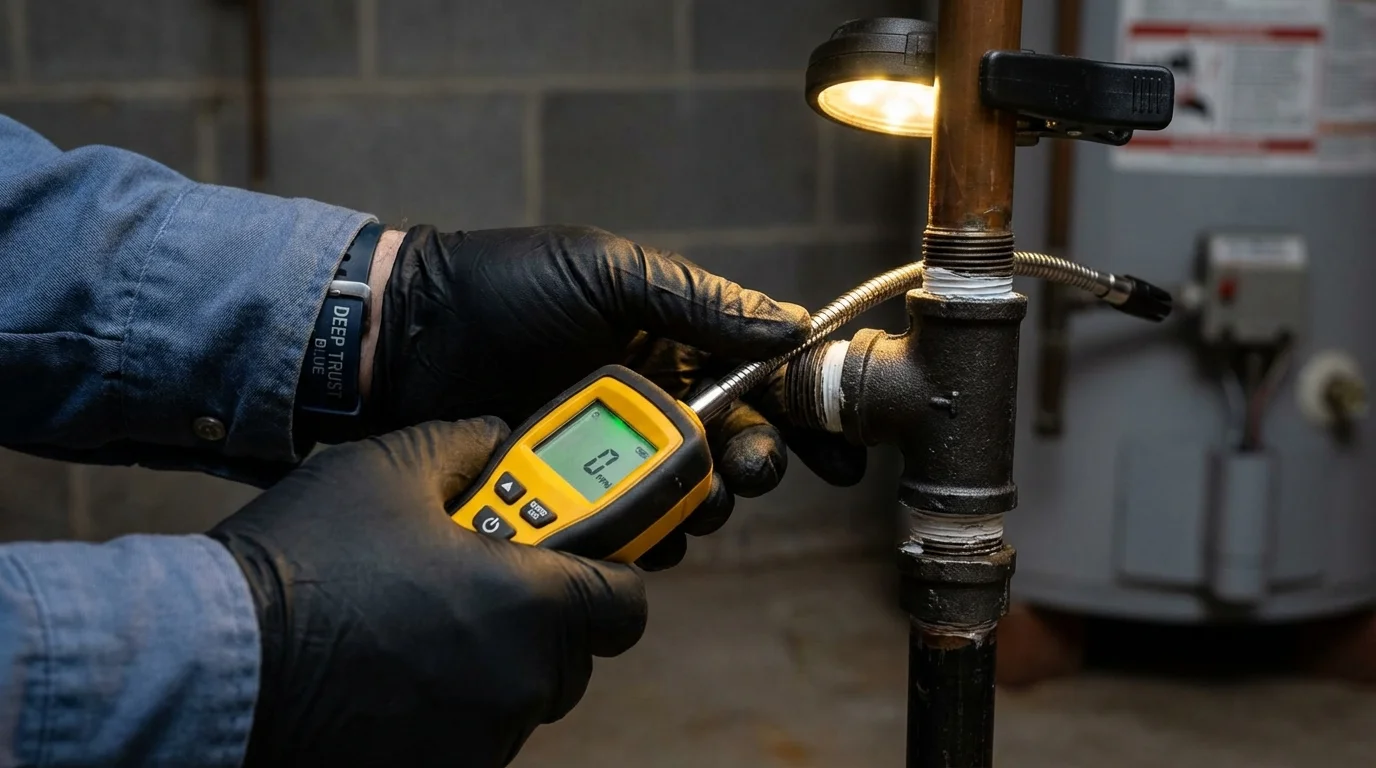 Gas leak detection with electronic sniffer by Johns Plumbing LLC in Cockeysville